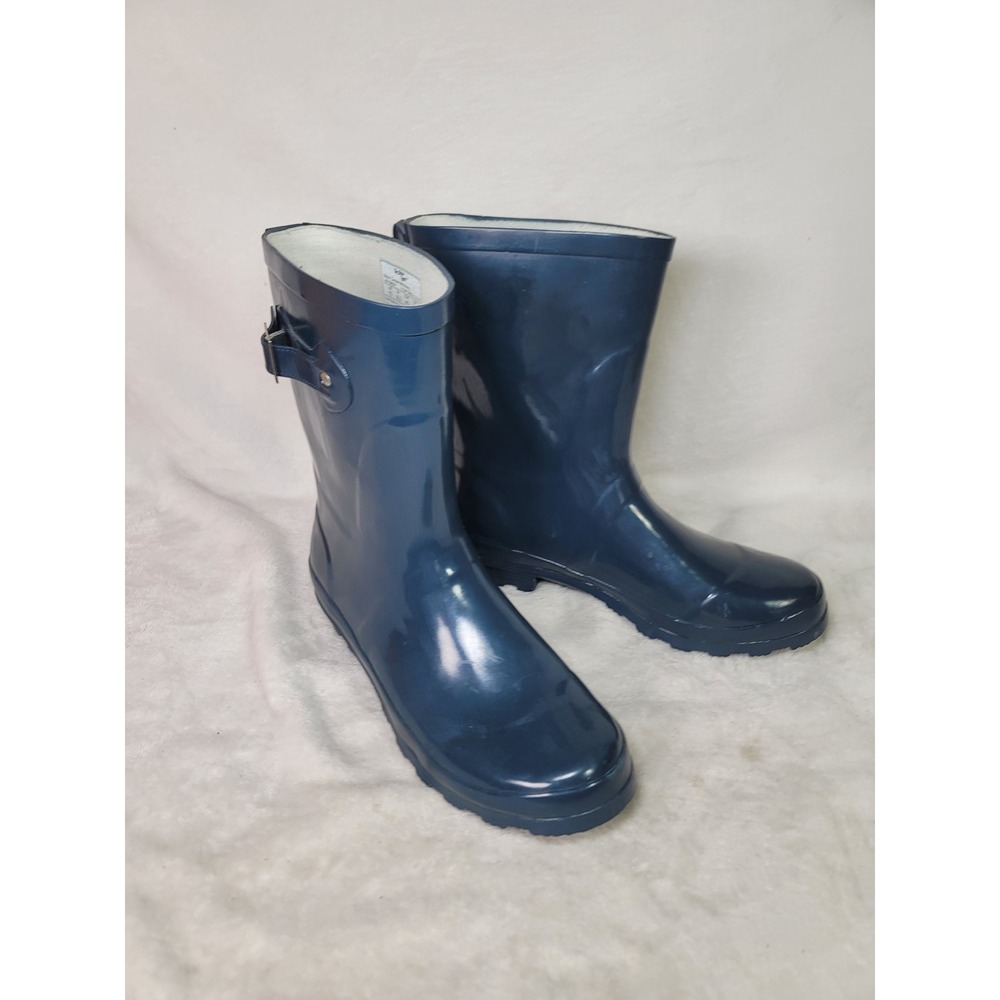 Western Chief Classic Mid Teal Rain Boots Size 11 Blue Rubber Glossy Coastal